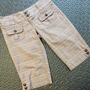 NORI Y2K Brown Plaid Low Rise Bermuda Shorts Size 3